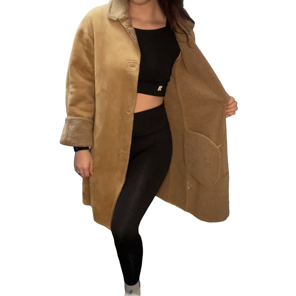 Lands End shearling style Sherpa lined longline coat! 🔥